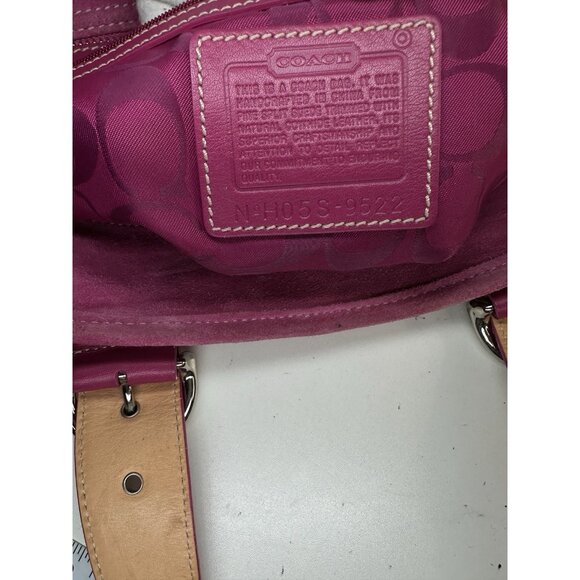 WORN / CLEANING Vintage Y2K Coach 9522 Soho Pink Suede Shoulder Bag Purse - Picture 11 of 12